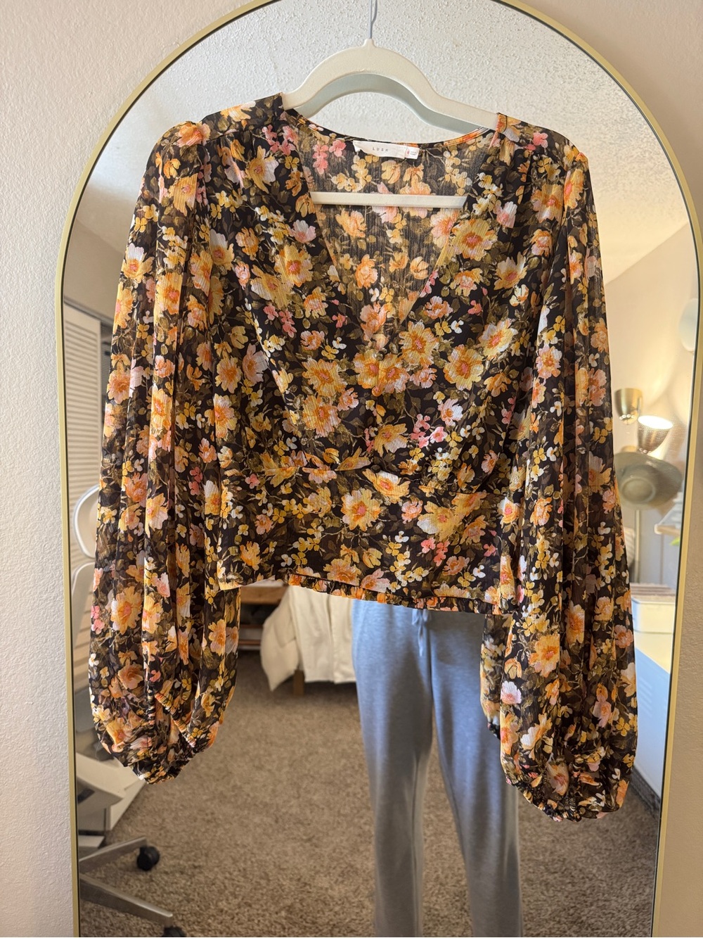 Lush Floral Long Sleeve Blouse